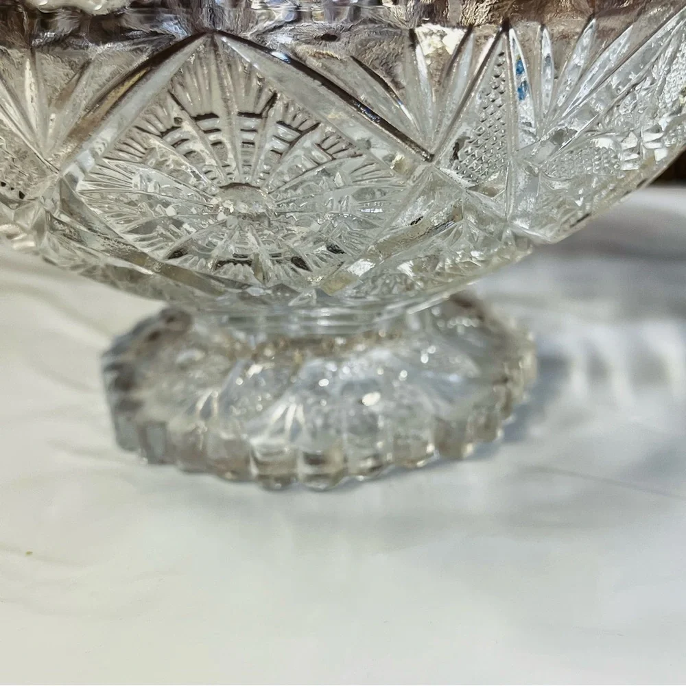 Imperial Clear Glass Pedestal Bowl Vintage